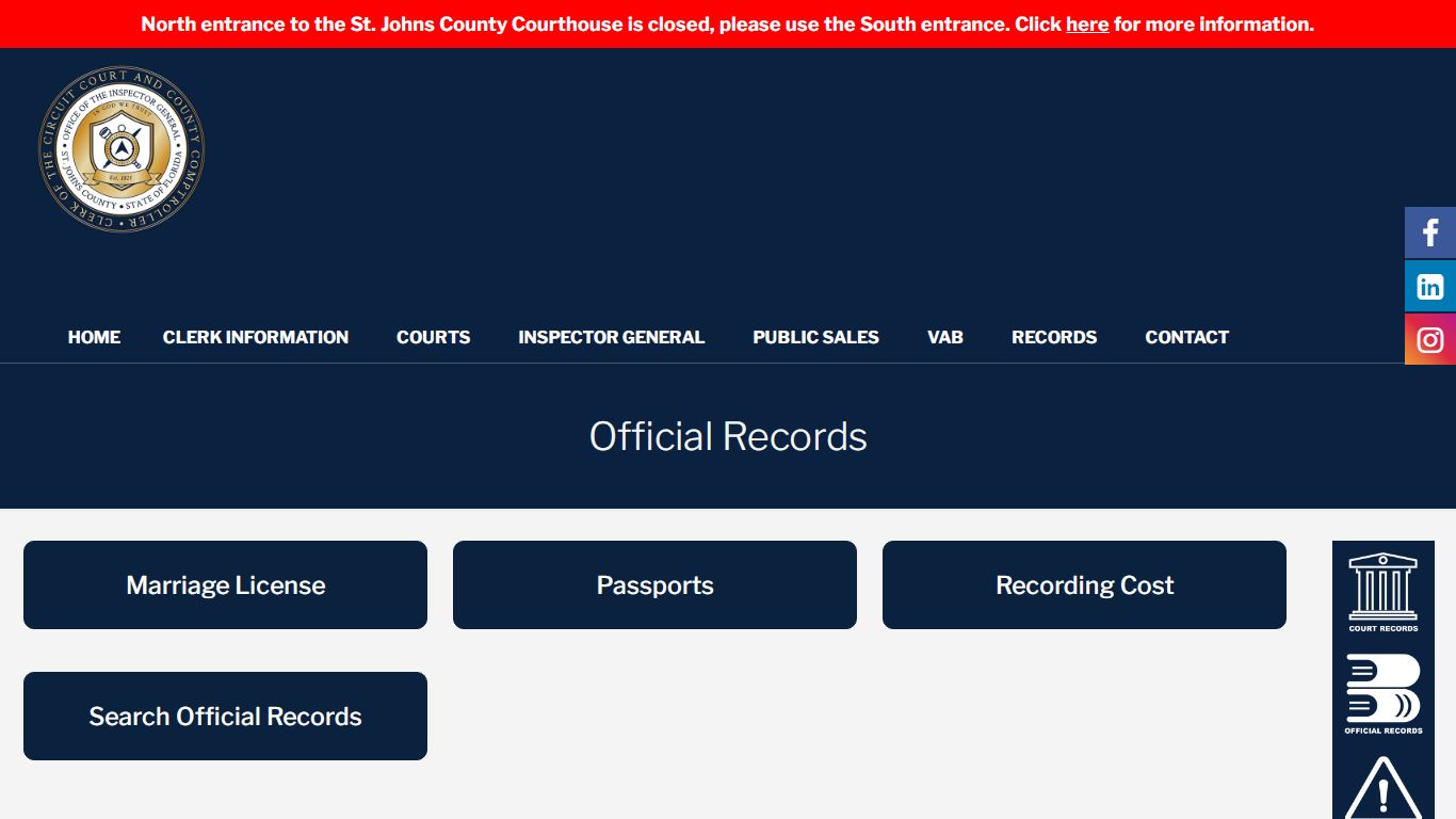 Official Records - St. Johns County Clerk of Court